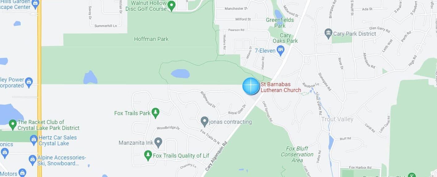 Map of St. Barnabas in Cary Illinois