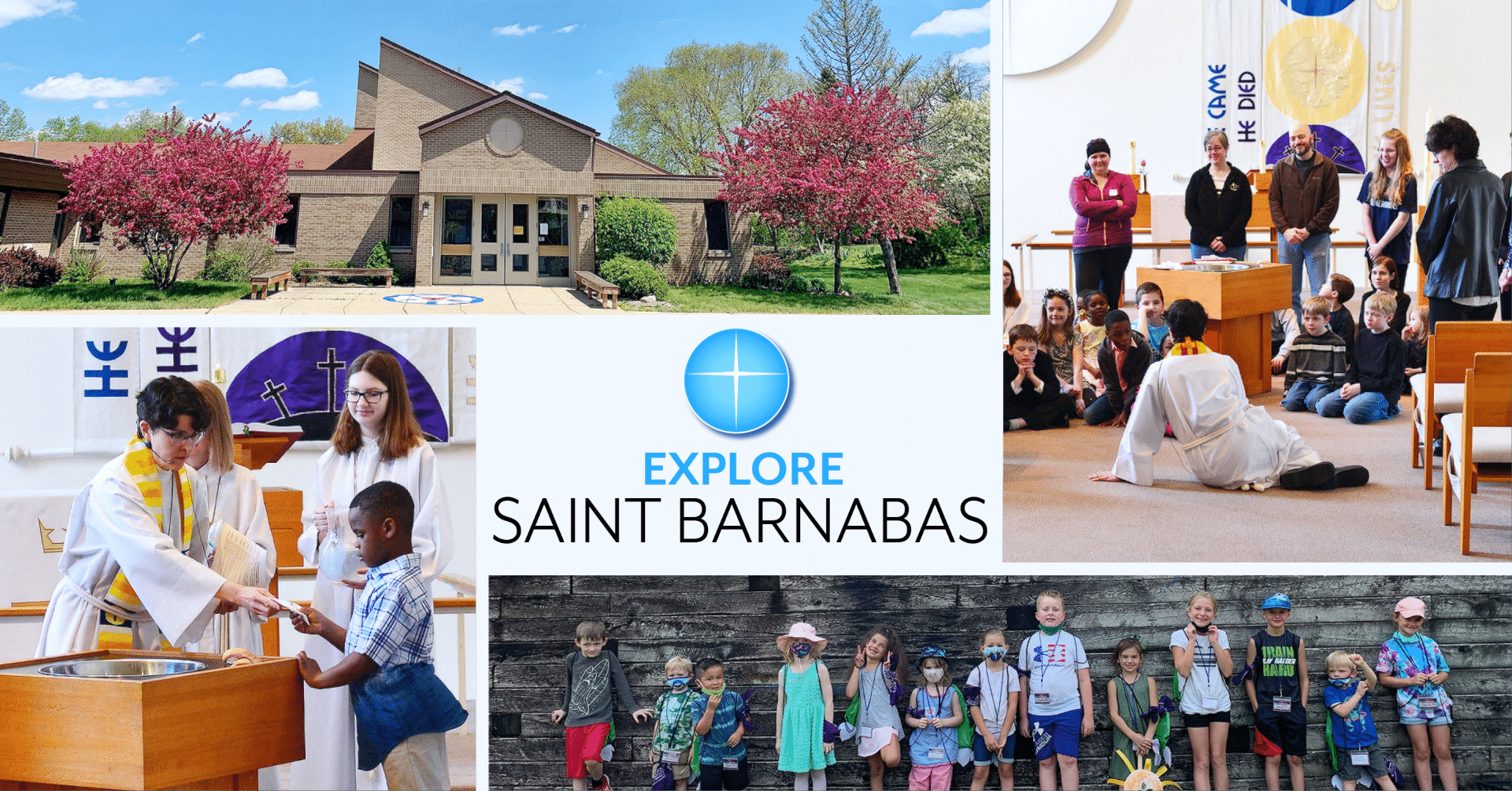 A collage of pictures from St. Barnabas Lutheran Church inCary IL